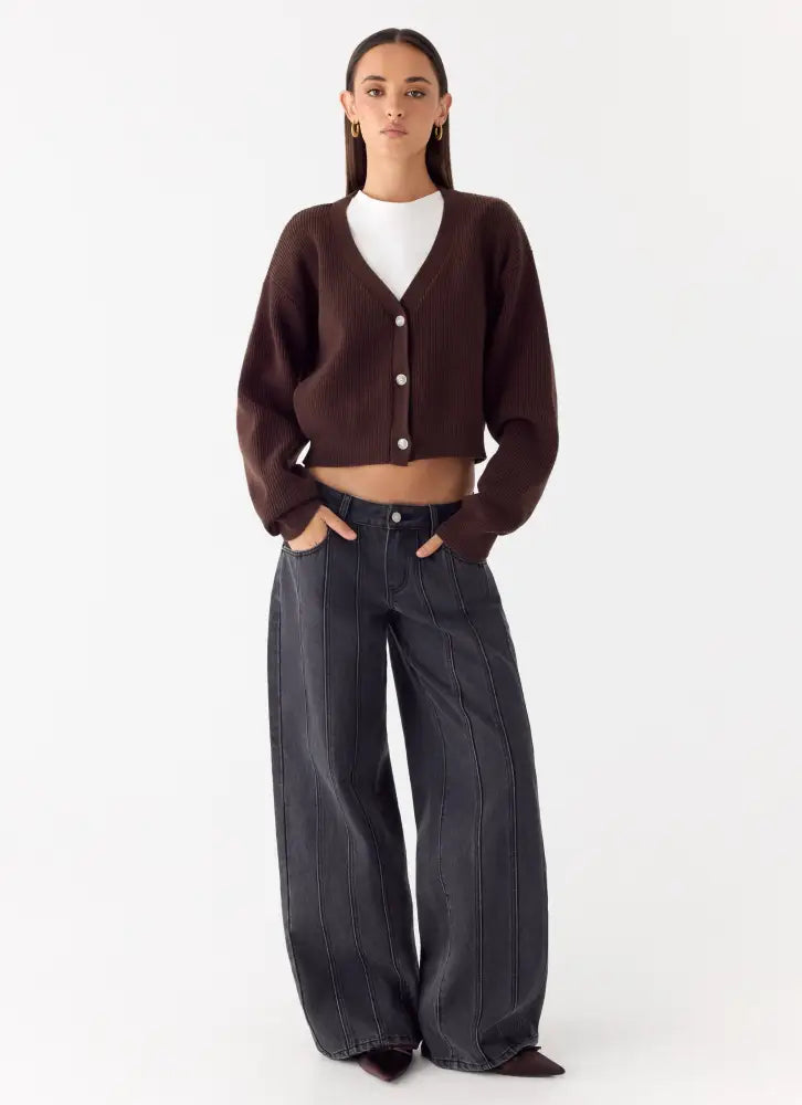Ashby Knit Sweater - Chocolate - Jumpers + Knits