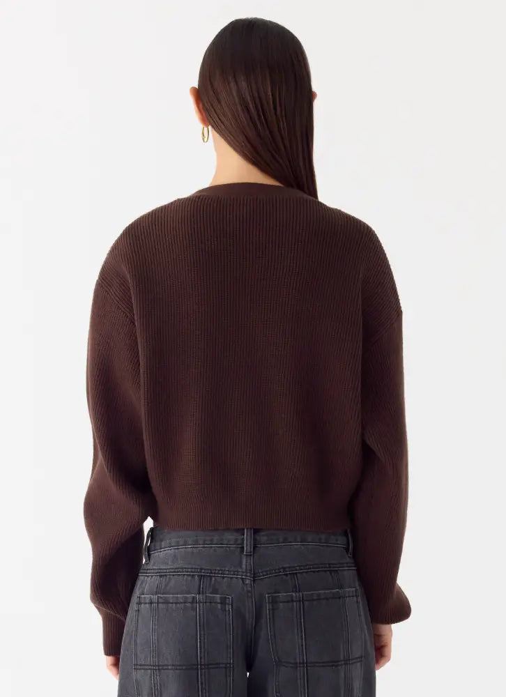 Ashby Knit Sweater - Chocolate - Jumpers + Knits