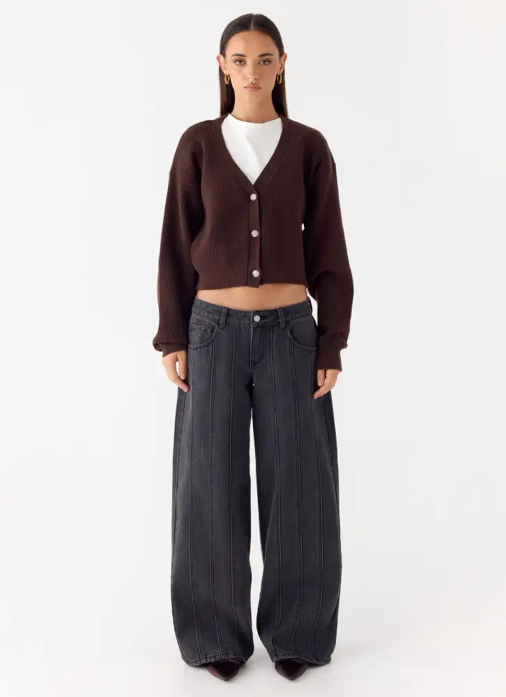 Ashby Knit Sweater - Chocolate - Jumpers + Knits