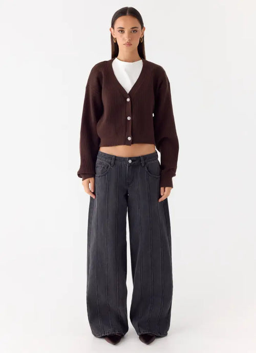 Ashby Knit Sweater - Chocolate - Jumpers + Knits