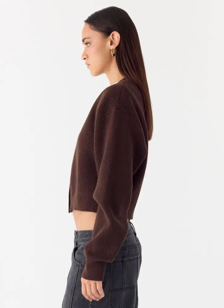 Ashby Knit Sweater - Chocolate - Jumpers + Knits