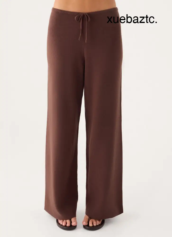 Aviara Knit Low Rise Pant - Chocolate - Pants