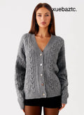 Frawley Cable Knit Cardigan - Grey - Cardigans