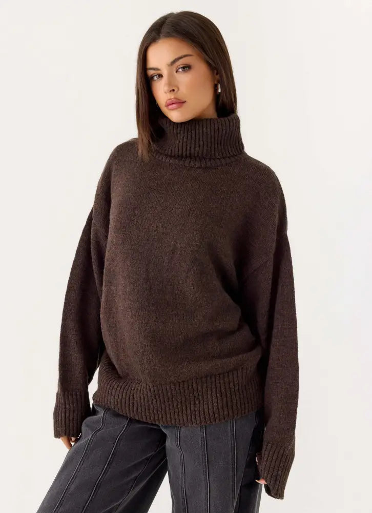 Gabrielle Knit Sweater - Chocolate - Jumpers + Knits