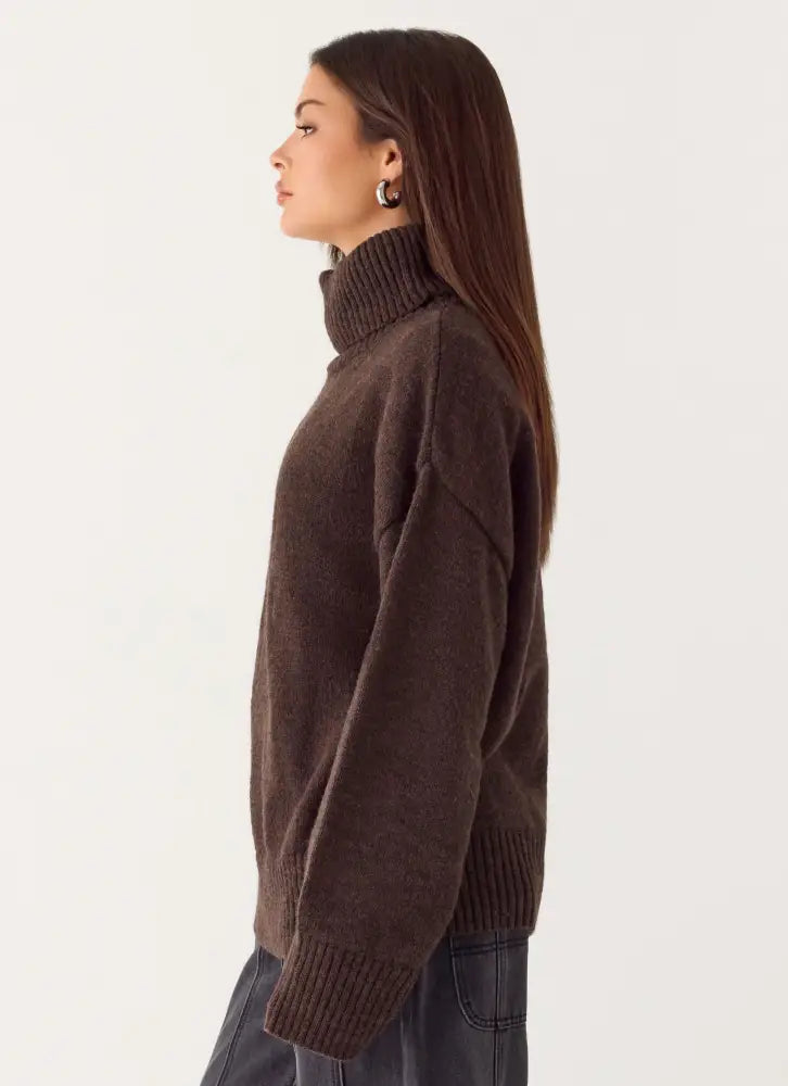 Gabrielle Knit Sweater - Chocolate - Jumpers + Knits