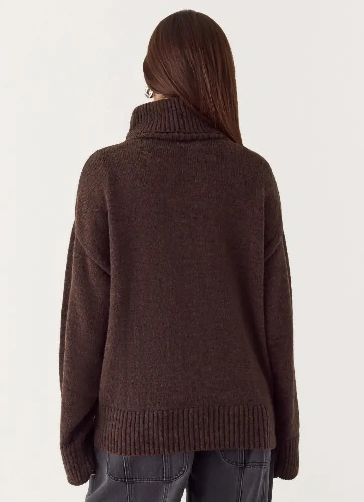 Gabrielle Knit Sweater - Chocolate - Jumpers + Knits