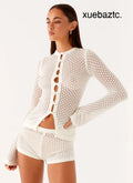 Molly Crochet Cardigan - Ivory - Cardigans