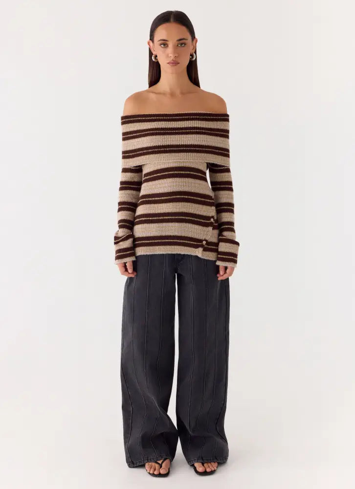Nichola Knit Jumper - Ombre Tan - Jumpers + Knits