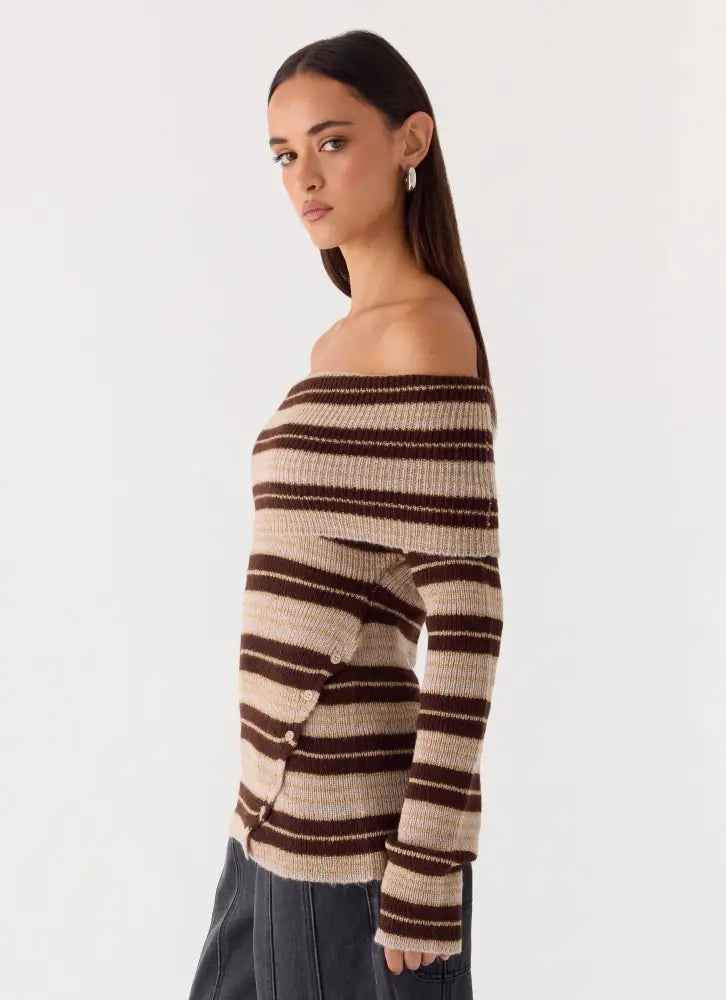 Nichola Knit Jumper - Ombre Tan - Jumpers + Knits