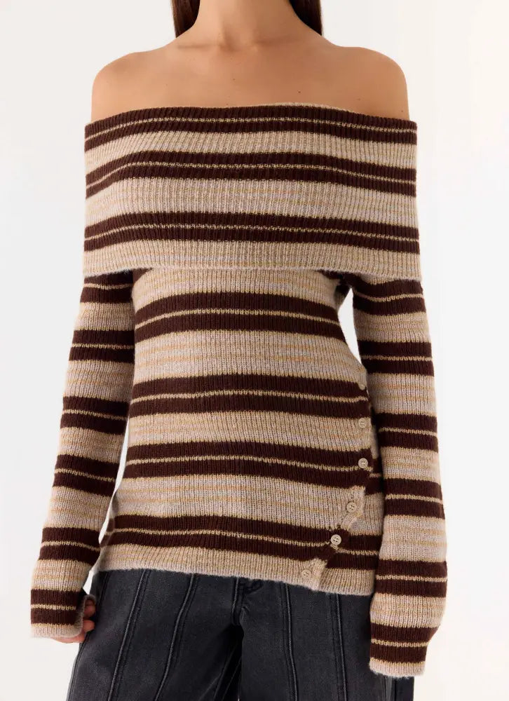Nichola Knit Jumper - Ombre Tan - Jumpers + Knits