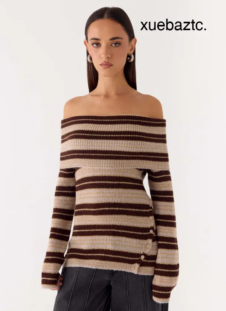 Nichola Knit Jumper - Ombre Tan - Jumpers + Knits