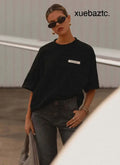 Signature Oversized Tee - Black - T-Shirts