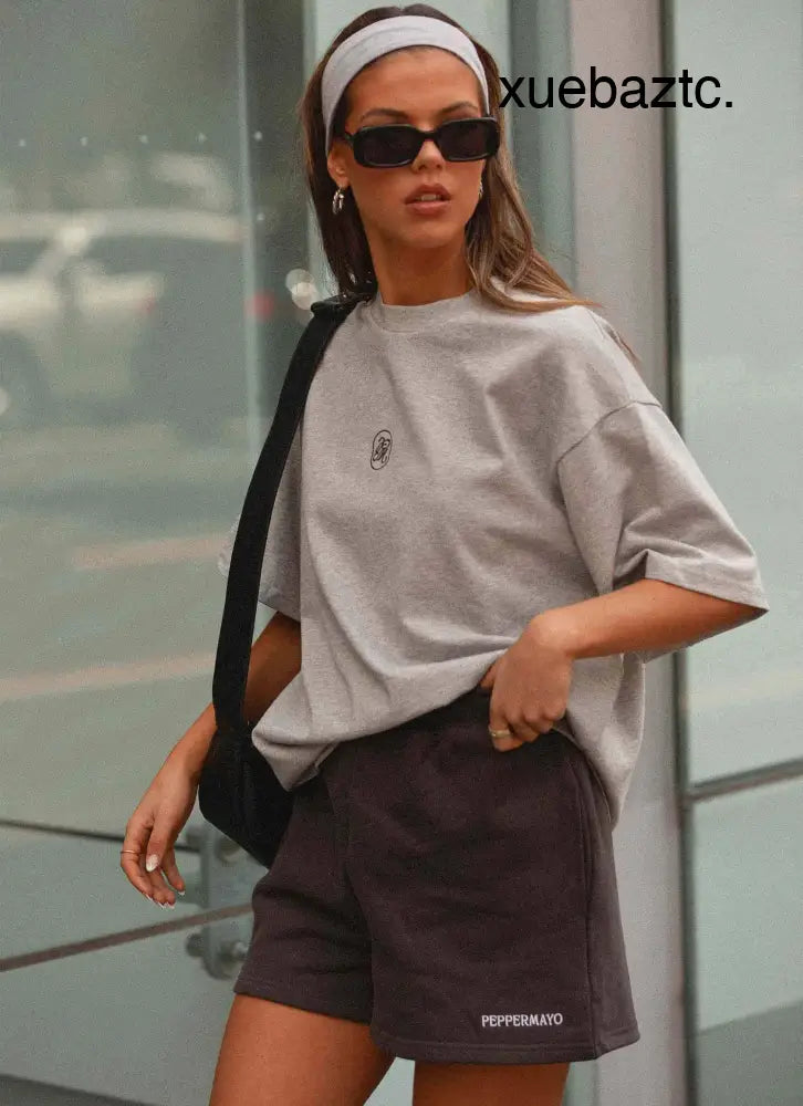 Signature Oversized Tee - Grey - T-Shirts