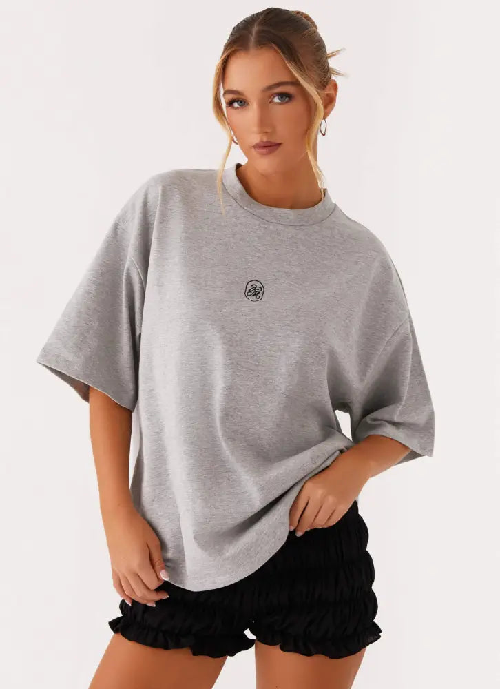 Signature Oversized Tee - Grey - T-Shirts